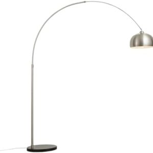 Qazqa - Moderne Bogenlampe aus Stahl in Silber mit verstellbarem Design für Ihr Wohnzimmer - LED E27 geeignet