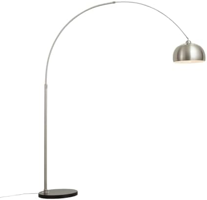Qazqa - Moderne Bogenlampe aus Stahl in Silber mit verstellbarem Design für Ihr Wohnzimmer - LED E27 geeignet