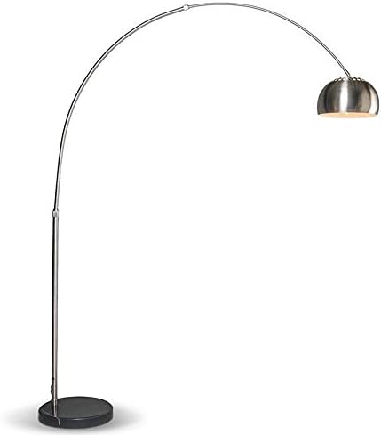 Qazqa - Moderne Bogenlampe aus Stahl in Silber mit verstellbarem Design für Ihr Wohnzimmer - LED E27 geeignet