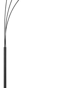 Home Sweet Home Bogenlampe | Moderne schwarze Stehlampe mit goldenen Akzenten | 190 cm hoch für stilvolles Wohnzimmer