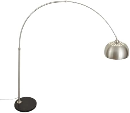 Qazqa - Moderne Bogenlampe aus Stahl in Silber mit verstellbarem Design für Ihr Wohnzimmer - LED E27 geeignet