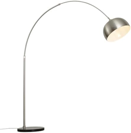 Qazqa - Moderne Bogenlampe aus Stahl in Silber mit verstellbarem Design für Ihr Wohnzimmer - LED E27 geeignet