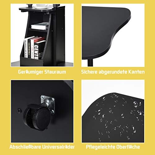 COSTWAY Mobiles Stehpult, höhenverstellbares Rednerpult mit neigbarer Tischplatte – Ideal für Home-Office und Präsentati