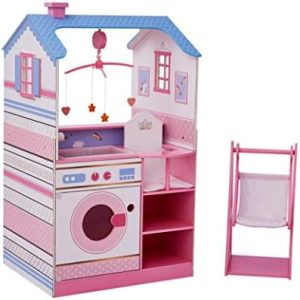 Olivia's Little World Puppenhaus für 18 Zoll Babypuppen – Doppelseitiges Spielzeug für kreatives Spielen im Kinderzimmer