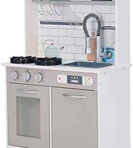 Teamson Kids Little Chef Valencia Klassische Küche mit Zubehör für kreatives Spiel im Kinderzimmer