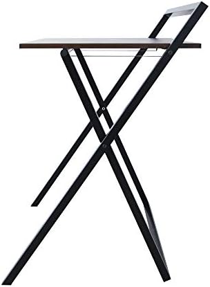 VERSANORA Easton Moderner klappbarer Computertisch aus Holz für Heimbüro – Robuste Metallbeine in Braun/Schwarz