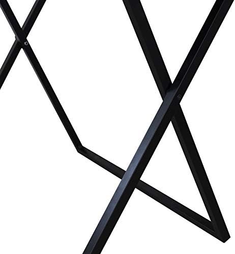 VERSANORA Easton Moderner klappbarer Computertisch aus Holz für Heimbüro – Robuste Metallbeine in Braun/Schwarz