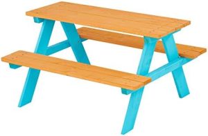 Teamson Kids Garten Picknicktisch & Stuhl Set aus Holz - Perfekt für fröhliche Spielnachmittage!