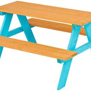 Teamson Kids Garten Picknicktisch & Stuhl Set aus Holz - Perfekt für fröhliche Spielnachmittage!