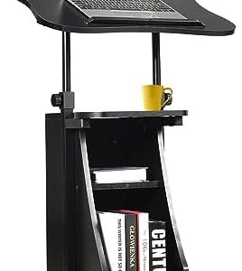 COSTWAY Mobiles Stehpult, höhenverstellbares Rednerpult mit neigbarer Tischplatte – Ideal für Home-Office und Präsentati