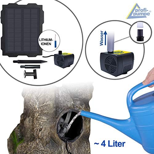 Solar Gartenbrunnen - Zierbrunnen mit Wasserfall & Licht für Garten und Teich