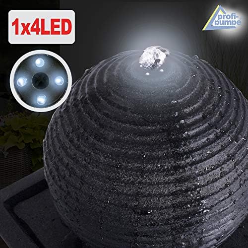 Solar Gartenbrunnen - Zierbrunnen mit Wasserfall & Licht für Garten und Teich