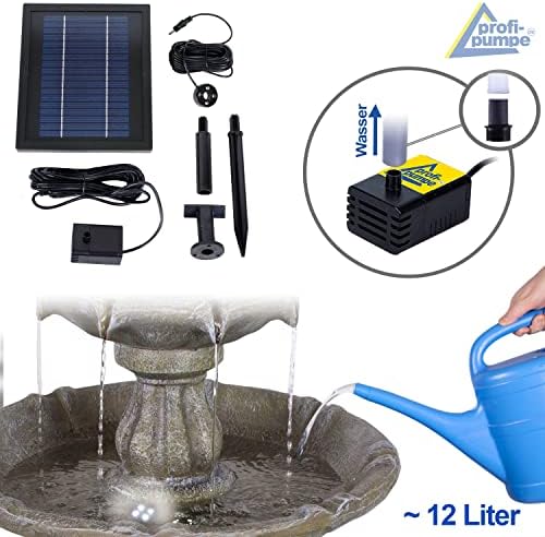 Solar Gartenbrunnen - Zierbrunnen mit Wasserfall & Licht für Garten und Teich