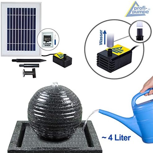 Solar Gartenbrunnen - Zierbrunnen mit Wasserfall & Licht für Garten und Teich