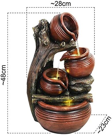 Solar Gartenbrunnen von – Eleganter Zierbrunnen mit Wasserfall und Akku für Terrasse und Balkon