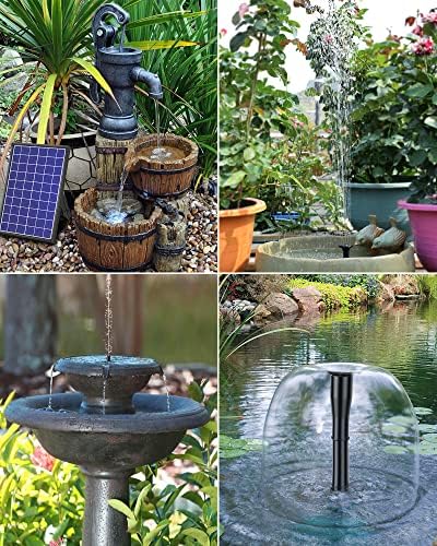 Biling Solarbrunnen mit Akku – 7,5 W Solar-Teichpumpe für Gartenteich, 10 Sprühstile, ideal für Wasserspiele und Vogelba